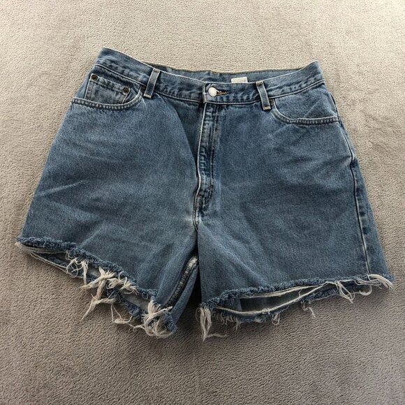Vintage Levis Women's Jean Cut Off Shorts Size 16 Missy Frayed Hem - Picture 11 of 12